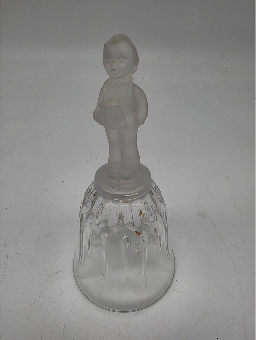 Goebel Glass Bell Figurine with Boy Holding Book